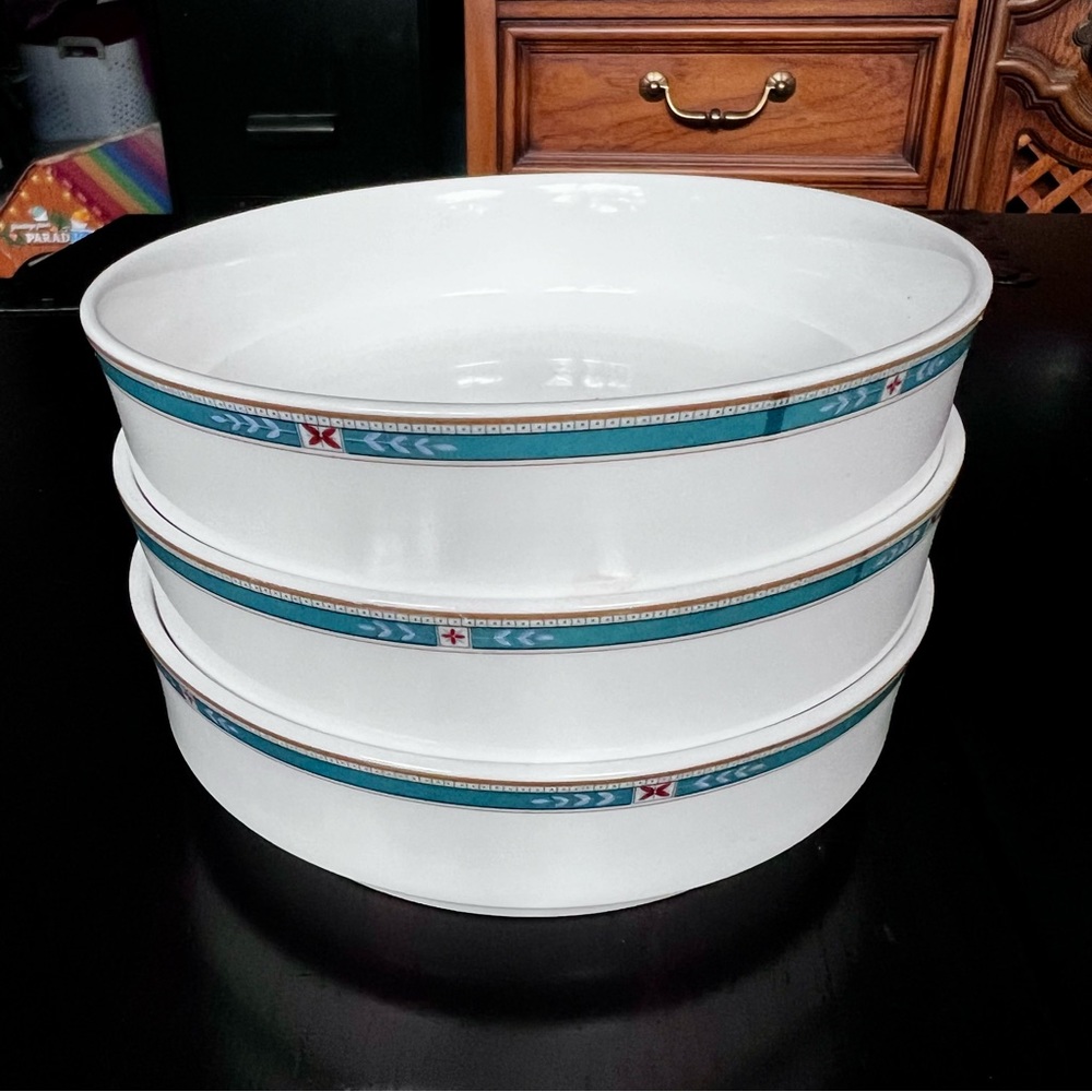 Lenox Decor Lake Shore 3 pc set Coupe Cereal Bowls